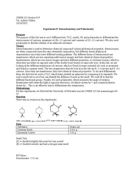 polarimetry and stereochemistry